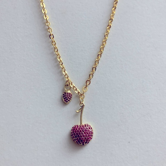 Cherry and Strawberry Necklace - Picture 1 of 3